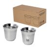 Juego de tazas para espresso de acero inoxidable de 80 ml con certificado RCS "Duo" Estándar | Plateado | sin montaje de publicidad | no disponible | no disponible