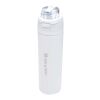 Botella de agua Theron de 800 ml de acero inoxidable de pared simple reciclado (RCS), con tapa de doble función y pajita abat blanco