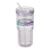 Vaso de plástico de doble pared Archer de 480 ml blanco