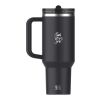 Vaso Stanley Quencher® ProTour 1180 ml de acero inoxidable reciclado aislado con pajita abatible Negro intenso