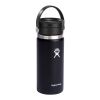 Vaso térmico de acero inoxidable Hydro Flask de boca ancha, 473 ml, con tapa Flex Sip™ Negro intenso