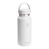Botella de agua térmica de acero inoxidable Hydro Flask de boca ancha, 946 ml Blanco