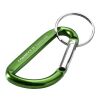 Llavero con mosquetón de aluminio reciclado "Timor" Verde