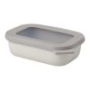 Mepal Cirqula, recipiente rectangular de 500 ml con varios compartimentos blanco