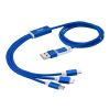 Cable de carga 3 en 1 con entrada doble "Versatile" Azul real
