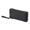 Batería externa de dinamo solar en plástico reciclado de 10 000 mAh con certificación RCS "Soldy" Estándar | Verde militar | sin montaje de publicidad | no disponible | no disponible