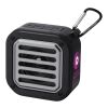 Altavoz solar Bluetooth IPX5 de 3W con mosquetón en plástico reciclado con certificación RCS "Solo" Estándar | Negro | sin montaje de publicidad | no disponible | no disponible