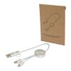 Cable 5 en 1 de aluminio y plástico reciclado de 30&nbsp;cm para sincronización de datos y carga rápida de 27&nbsp;W "Alasia" Estándar | Plateado | sin montaje de publicidad | no disponible | no disponible