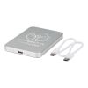 Batería externa magnética Avis de 5000 mAh fabricada con aluminio reciclado RCS Plata