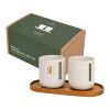 Juego de Originalhome compuesto por una bandeja ovalada de madera y una taza de cerámica de 150 ml Madera