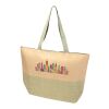 Bolso tote grande de papel de paja Rhythm con cremallera, 21 l Brick