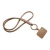 Lanyard con soporte para teléfono con tubo de plástico reciclado "Tubyard" Bronce | sin montaje de publicidad | no disponible | no disponible