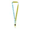 Lanyard de 1 metro en sublimación "Isla" Amarillo-Negro intenso-Blanco | Sublimación | frontal | 1000 mm x 20 mm