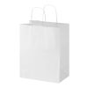 Bolsa de papel de 80-90&nbsp;g/m2 con asas retorcidas - 25 x 15 x 32&nbsp;cm "Kraft" Blanco | sin montaje de publicidad | no disponible | no disponible