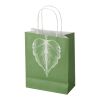Bolsa de papel Kraft de 120 g/m² con asas trenzadas - 18 x 9 x 23 cm blanco