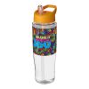 Bidón deportivo con tapa con boquilla de 700 ml H2O Tempo® Blanco-Naranja | sin montaje de publicidad | no disponible | no disponible