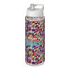 Bidón deportivo con tapa con boquilla de 850 ml "H2O Vibe" Transparente-Blanco | sin montaje de publicidad | no disponible | no disponible