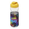 Bidón deportivo de 650&nbsp;ml con tapa Flip "H2O Active® Base Tritan™" Transparente claro-Amarillo | sin montaje de publicidad | no disponible | no disponible