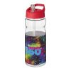 Bidón deportivo de 650 ml con tapa con boquilla "H2O Active® Base Tritan™" Transparente-Rojo | sin montaje de publicidad | no disponible | no disponible