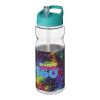 Bidón deportivo de 650 ml con tapa con boquilla "H2O Active® Base Tritan™" Transparente claro-Azul aqua | sin montaje de publicidad | no disponible | no disponible