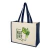 Bolsa Tote para compras de lona y yute de 340 g/m² "Varai" Azul marino