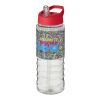 Bidón deportivo con tapa con boquilla de 750 ml "H2O Treble" Transparente-Rojo | sin montaje de publicidad | no disponible | no disponible