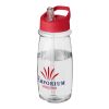 Bidón deportivo con tapa con boquilla de 600 ml "H2O Pulse" Blanco-Rojo | sin montaje de publicidad | no disponible | no disponible
