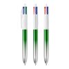 BIC® 4 Colours® Bicolor + Lanyard verde/ plata | Impresión De Pantalla 1 color | Parte superior-detrás del clip | 22.00 mm x 10.00 mm