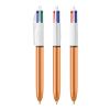 BIC® 4 Colours Shine bolígrafo Blanco-oro rosa | Impresión De Pantalla 1 color | Cuerpo-centrado al clip | 30.00 mm x 43.00 mm