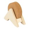 PLYCORK. Soporte de madera contrachapada con 6 posavasos de corcho Beige | sin montaje de publicidad