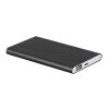 MARCET. Power bank slim 4'000 mAh, fabricado en aluminio reciclado (100% rAL) y ABS reciclado (100% rABS) Negro | sin montaje de publicidad