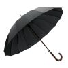 HEDI. Paraguas de apertura automática de 16 costillas en pongee 190T con apertura automática Negro | sin montaje de publicidad