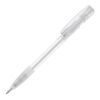 Bolígrafo Nash Grip Transparente Blanco-Blanco | Impresión De Pantalla 1 color | 90 grados del clip | 33 mm x 25 mm | no disponible