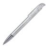 Bolígrafo Atlas punta de metal transparente Blanco-Blanco | Tampografía 1 color | en el clip | 30 mm x 8 mm | no disponible