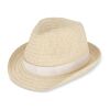 Sombrero de paja vegetal con banda de color Blanco | sin montaje de publicidad | no disponible | no disponible