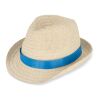 Sombrero de paja vegetal con banda de color Azul / Blanco | sin montaje de publicidad | no disponible | no disponible