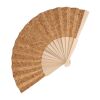Abanico de mano madera y corcho Natural | sin montaje de publicidad | no disponible | no disponible