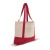Bolsa de playa lona de algodón OEKO-TEX® 280g/m² 42x10x30cm Rojo / Blanco | sin montaje de publicidad | no disponible | no disponible | no disponible