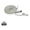 Cable magnético Arc 60W ultrafino 2 en 1 reciclado RCS gris | sin montaje de publicidad | no disponible | no disponible