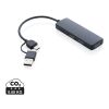 Puerto USB RCS de plástico reciclado con doble entrada negro | sin montaje de publicidad | no disponible | no disponible