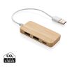 Hub de bambú con tipo C marron | sin montaje de publicidad | no disponible | no disponible