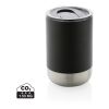 Taza de acero inoxidable reciclado RCS negro | sin montaje de publicidad | no disponible | no disponible