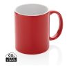 Taza básica de cerámica rojo | sin montaje de publicidad | no disponible | no disponible