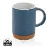 Taza de cerámica con base de corcho azul | sin montaje de publicidad | no disponible | no disponible