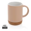 Taza de cerámica con base de corcho marron | sin montaje de publicidad | no disponible | no disponible