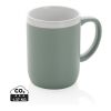 Taza de cerámica con borde blanco verde-blanco | sin montaje de publicidad | no disponible | no disponible