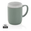 Taza de cerámica con borde blanco verde-blanco | sin montaje de publicidad | no disponible | no disponible
