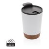 Taza de café de corcho y acero inoxidable GRS RPP Blanco | sin montaje de publicidad | no disponible | no disponible