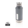 Botella al vacío antigoteo con placa para logo gris
