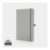 Libreta A5 de cuero reciclado de tapa dura gris claro | sin montaje de publicidad | no disponible | no disponible